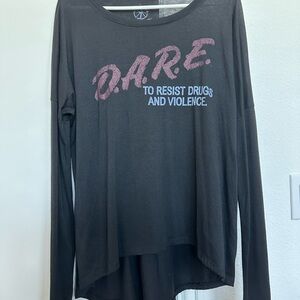 Black Long Sleeve D.A.R.E. Graphic Tee